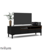Roomers Mediabänk 1 Dörr 3 Lådor Svart/Valnöt 156x49x49cm - Bild 3